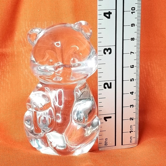 Vintage Collectible Fenton Clear Glass Teddy Bear Figurine Paperweight - Picture 5 of 9